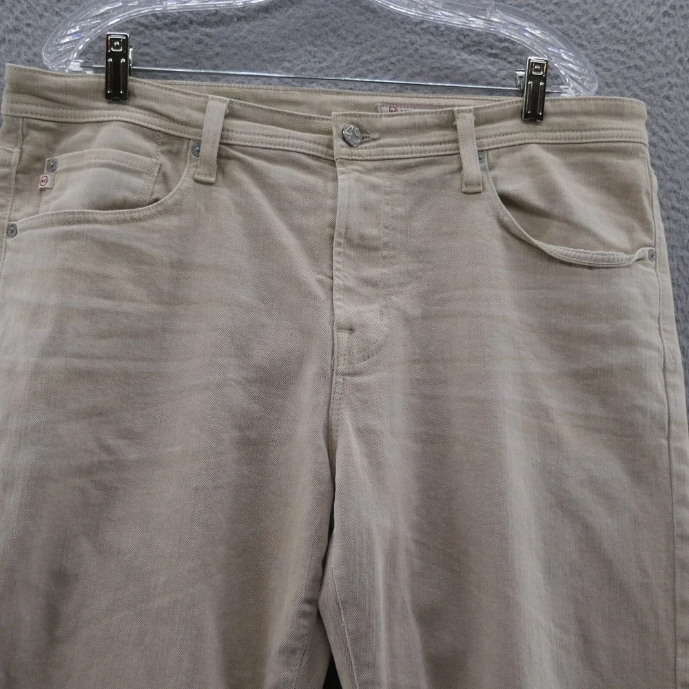 AG Adriano Goldschmied Protege Slim Straight Jeans Mens 38 Tan Khaki Made in USA
